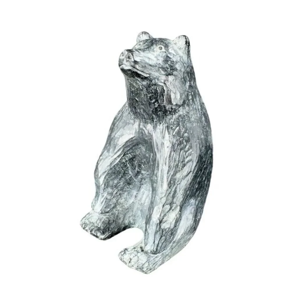 Vintage A Wolf Original Sculpture Large Bear Hand Carved Canada W Sticker Marked